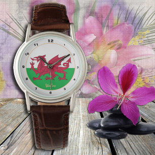 De Pulsera Reloj con bandera galesa, mujeres arrastran la mod