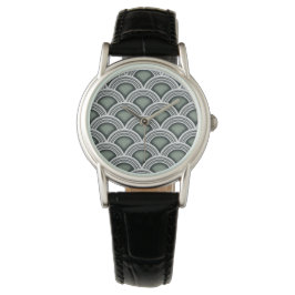 De Pulsera Reloj con círculos concéntricos Art Deco