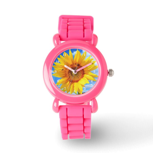 De Pulsera Reloj con girasol amarillo (Anverso)