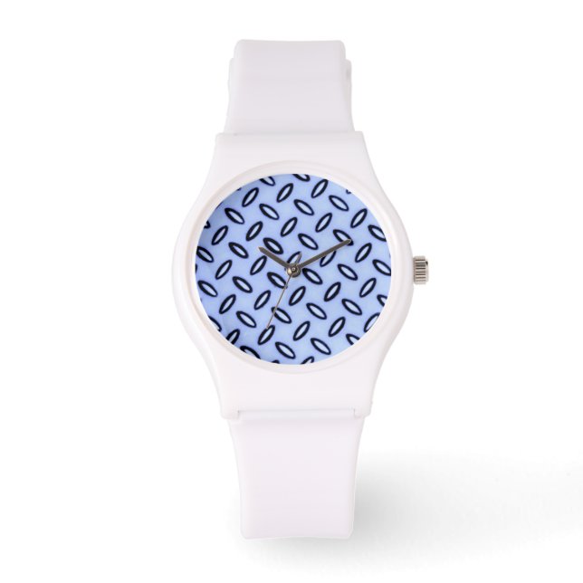 De Pulsera Reloj con Patrón Azul Cielo (Anverso)