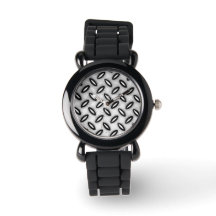 Reloj con patrón metálico plateado
