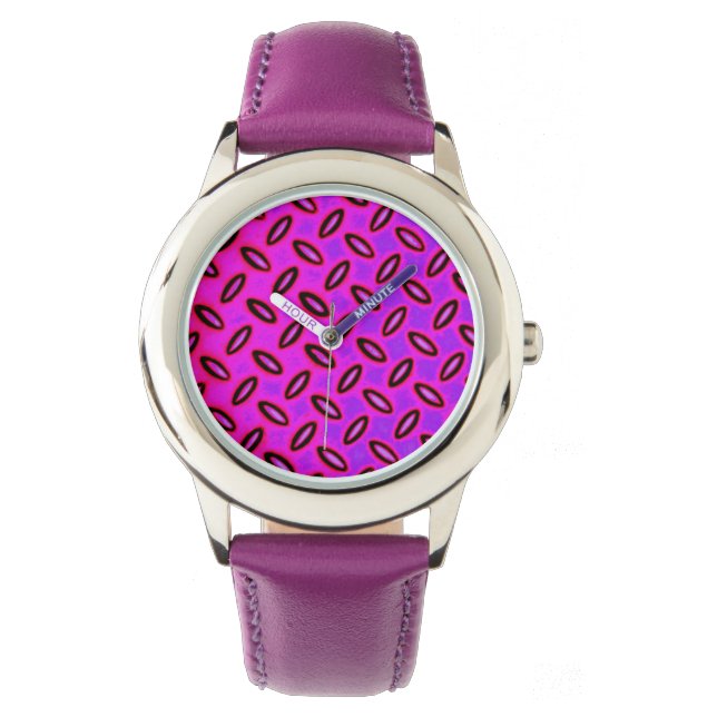 De Pulsera Reloj con Patrón Rosa Psicodélico (Anverso)