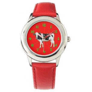 De Pulsera Reloj con una vaca gráfica y números