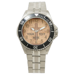 De Pulsera Reloj cristiano personalizado vintage SU TEXTO