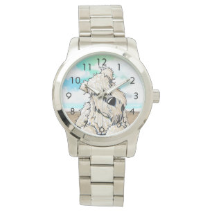 De Pulsera Reloj curioso del Terrier Wheaten