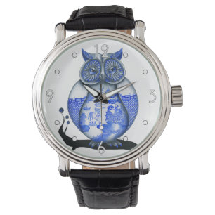 De Pulsera Reloj "del búho azul del sauce"