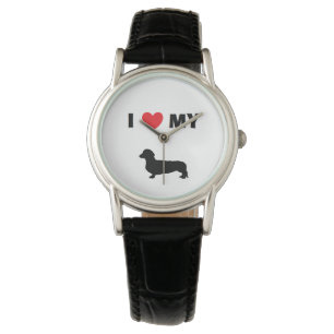 De Pulsera Reloj del cuero del "Dachshund"