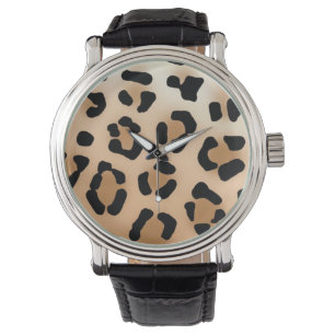 De Pulsera Reloj del estampado leopardo