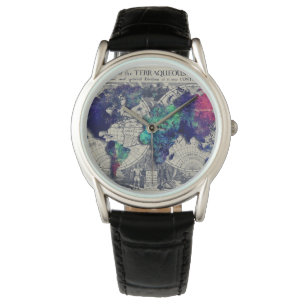 De Pulsera reloj del mapa del mundo