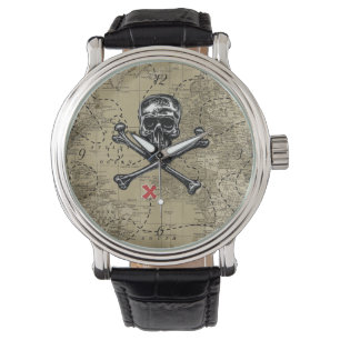 De Pulsera Reloj del mapa del pirata