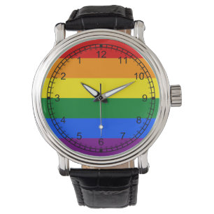 De Pulsera reloj del orgullo del arcoiris hacia atrás