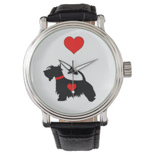 De Pulsera Reloj del perro del escocés del amor