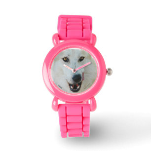 De Pulsera Reloj del purpurina del rosa del lobo