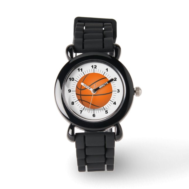 De Pulsera Reloj del Purpurina plateado del baloncesto infant (Anverso)