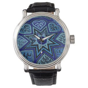 De Pulsera Reloj Denim Blue Hearts
