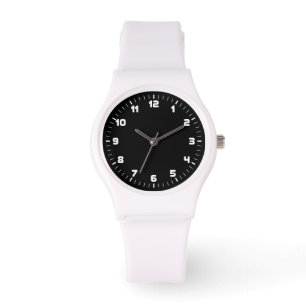 De Pulsera Reloj deportivo blanco y negro