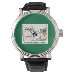 De Pulsera Reloj divertido unisex del puente George Washingto
