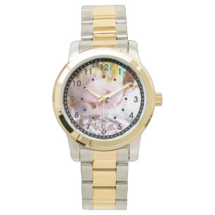 De Pulsera Reloj Dos-Entonado pastel rosado del olmo
