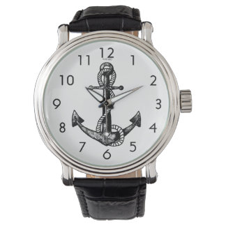 De Pulsera Reloj eWatch Ancla en Blanco y Negro