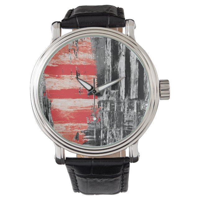 De Pulsera Reloj eWatch – Diseño Abstracto Pulso Rojo (Anverso)