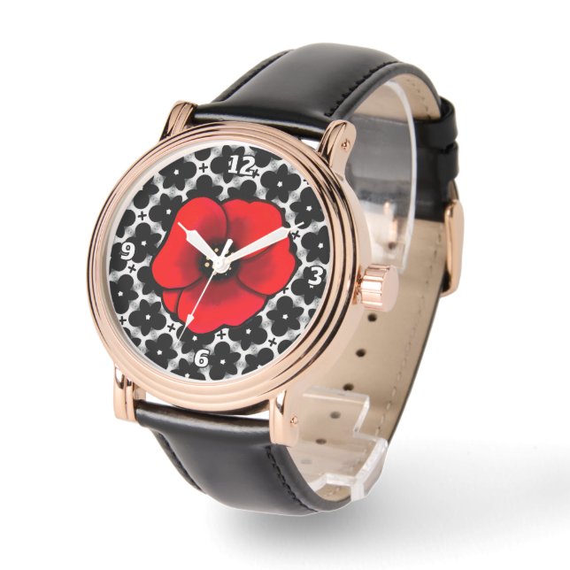 De Pulsera Reloj eWatch Goth Garden Poppy (Ángulo)