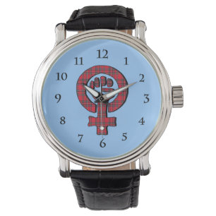 De Pulsera Reloj feminista del tartán escocés