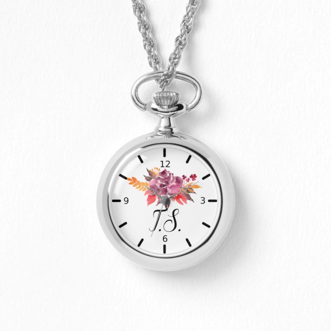 De Pulsera Reloj floral personalizado (Anverso)