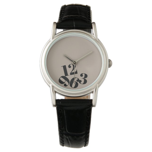 De Pulsera Reloj - Fondo beige números grandes caídos (Anverso)
