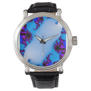 De Pulsera Reloj fractal azul