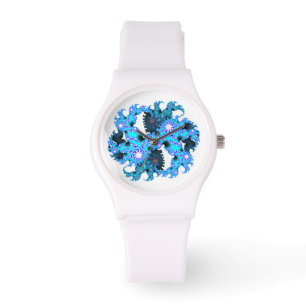 De Pulsera Reloj fractal azul