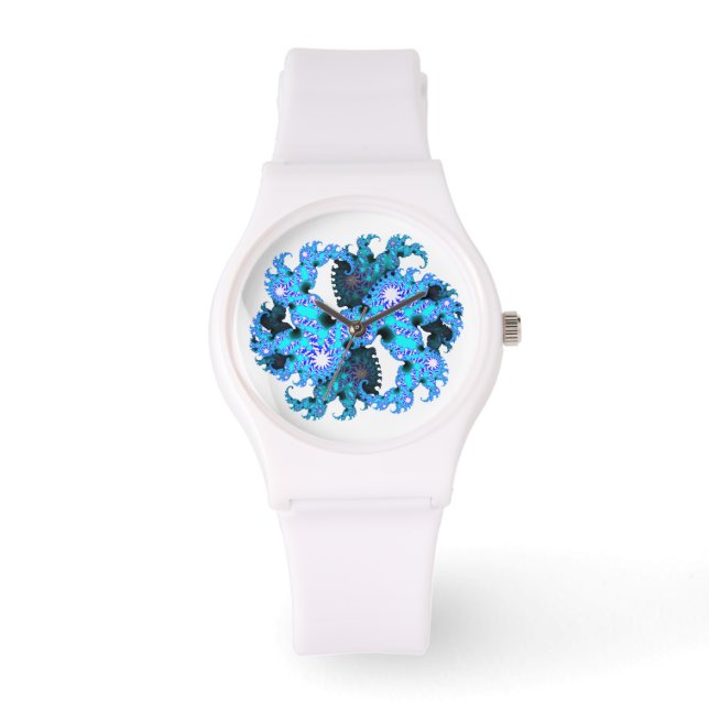 De Pulsera Reloj fractal azul (Anverso)