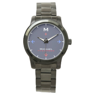 De Pulsera reloj genial con su nombre y aviones