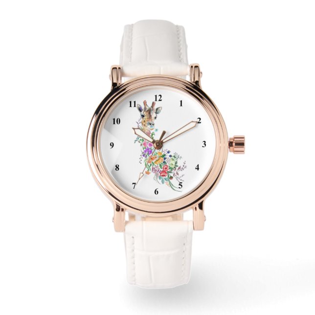 De Pulsera Reloj Giraffe Flores (Anverso)