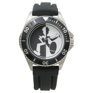 De Pulsera Reloj gráfico blanco y negro del bailarín