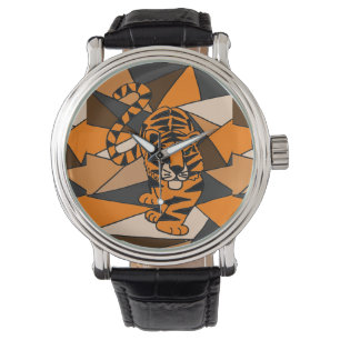 De Pulsera Reloj impresionante del arte abstracto del tigre