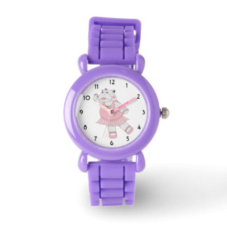 De Pulsera Reloj infantil ilustre Bailarina Hipopótamo Brilla
