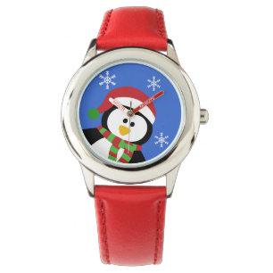 De Pulsera Reloj lindo del pingüino del navidad