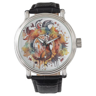 De Pulsera Reloj Mandala Acuarela Tribal Fénix Arte