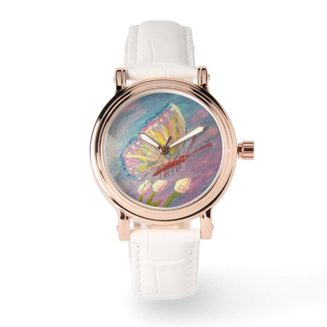 De Pulsera Reloj Mariposa Primavera Pastel (Anverso)