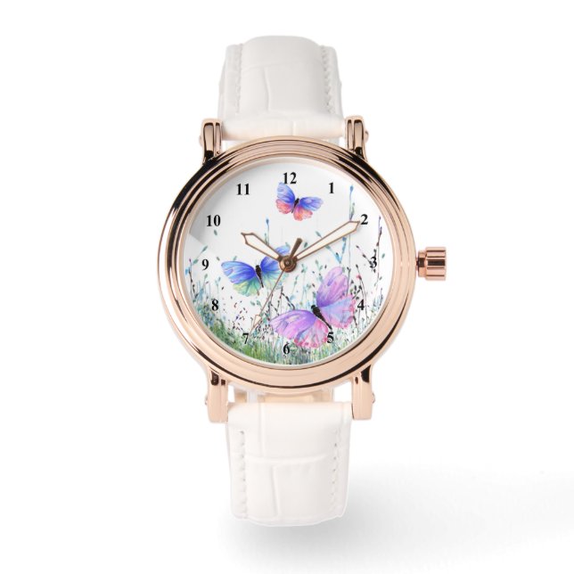 De Pulsera Reloj Mariposas Voladoras (Anverso)