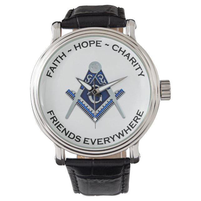 De Pulsera Reloj Masónico Azul (Anverso)
