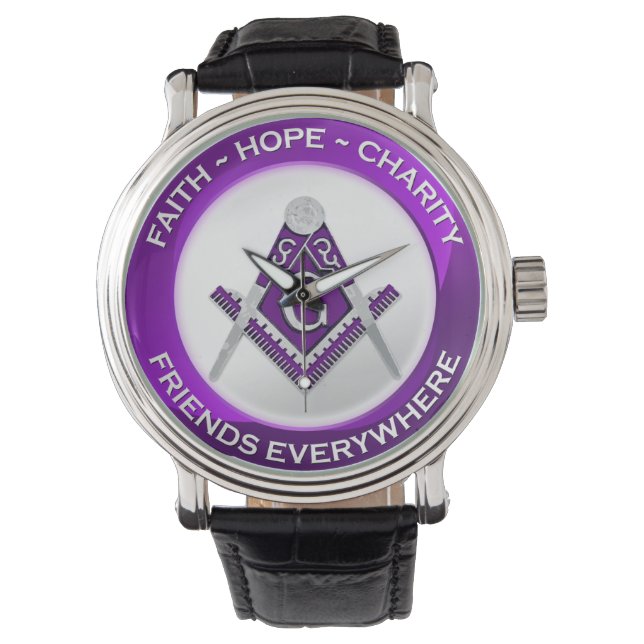 De Pulsera Reloj Masónico Morado (Anverso)