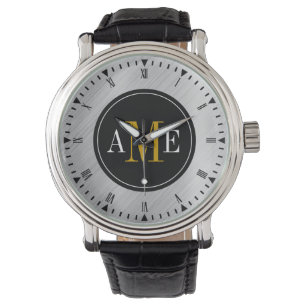 De Pulsera Reloj monograma amarillo clásico masculino