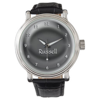 De Pulsera Reloj - Negro 3D orb con nombre