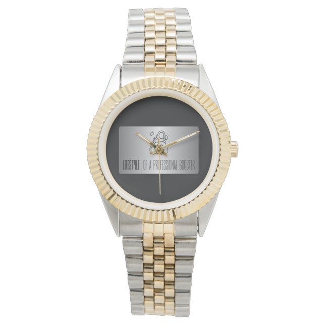 De Pulsera Reloj negro, dorado parecido a la plata (Anverso)