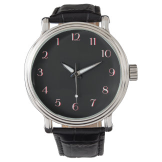 De Pulsera Reloj negro hacia atrás serio