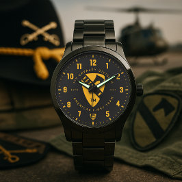 De Pulsera Reloj negro personalizado del veterano del primer 