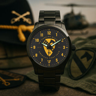De Pulsera Reloj negro personalizado del veterano del primer 