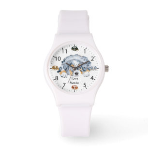 De Pulsera Reloj para mujer del perrito australiano del