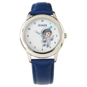 De Pulsera Reloj para niños planeta azul cohete astronauta li
